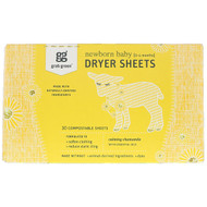 3 PACK of GrabGreen Newborn Baby Dryer Sheets -- 30 Sheets