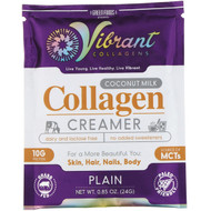 Green Foods Corporation, Vibrant Collagens, Coconut Milk Collagen Creamer, Plain, 0.85 oz (24 g)