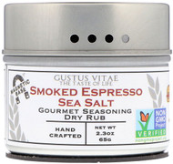 Gustus Vitae Gourmet Seasoning Dry Rub In Magnetic Tin Smoked Espresso Sea Salt -- 2.3 oz