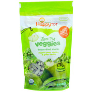 Happy Family Organics, Happytot, Love My Veggies, Freeze-Dried Snacks, Organic Peas, Apples, & Green Beans, 0.88 oz (25 g)