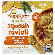<img alt="Happy Family Organics, Happy Tot, Organic Squash Ravioli, For 2 Years & Up, 4.5 oz (128 g)" title="Happy Family Organics, Happy Tot, Organic Squash Ravioli, For 2 Years & Up, 4.5 oz (128 g),819573014891"
