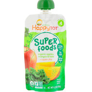3 PACK of Happy Family Organics, Happy Tot, Super Foods, Organic Apples, Mangos & Kale + Super Chia, 4.22 oz (120 g)