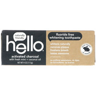 3 PACK of Hello, Fluoride Free Whitening Toothpaste, Activated Charcoal, With Fresh Mint & Coconut Oil, 4 oz (113 g)
