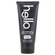 <img alt="Hello, Epic Whitening, Fluoride Free Toothpaste, Activated Charcoal, Fresh Mint + Coconut Oil, 4 oz (113 g)" title="Hello, Epic Whitening, Fluoride Free Toothpaste, Activated Charcoal, Fresh Mint + Coconut Oil, 4 oz (113 g),819156020035"
