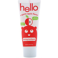 3 PACK of Hello, Training Toothpaste, Fluoride Free, Organic Apple Flavor, 1.5 oz (42.5 g)