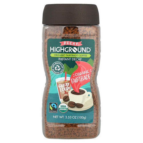 <img alt="Highground Coffee, Organic Instant Coffee, Medium Roast, Decaf, 3.53 oz (100 g)" title="Highground Coffee, Organic Instant Coffee, Medium Roast, Decaf, 3.53 oz (100 g),070670010913"