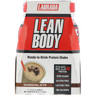 Labrada Nutrition, Lean Body, Ready-to-Drink Protein Shake, Chocolate, 4 Shakes, 11.5 fl oz (340 ml) Each