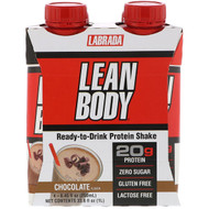 Labrada Nutrition, Lean Body, Ready-to-Drink Protein Shake, Chocolate, 4 Shakes, 8.45 fl oz (250 ml) Each