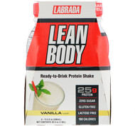 Labrada Nutrition, Lean Body, Ready-to-Drink Protein Shake, Vanilla, 4 Shakes, 11.5 fl oz (340 ml) Each
