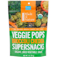 3 PACK OF Made in Nature, Organic Veggie Pops, Broccoli Chedda Supersnacks, 3 oz (85 g)