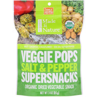 Made in Nature, Organic Veggie Pops, Salt & Pepper Supersnacks, 3 oz (85 g)