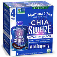 3 PACK of Mamma Chia Chia Squeeze Vitality Snack Wild Raspberry -- 4 Pack