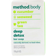3 PACK of Method Body Bar Soap Deep Detox Cucumber Seaweed Green Tea -- 6 oz