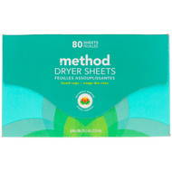 3 PACK of Method Dryer Sheets Beach Sage -- 80 Sheets