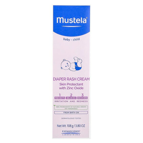<img alt="Mustela, Baby-Child, Diaper Rash Cream, Fragrance Free, 3.8 oz (108 g)" title="Mustela, Baby-Child, Diaper Rash Cream, Fragrance Free, 3.8 oz (108 g),3504105028176"