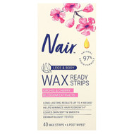 <img alt="Nair, Wax Ready-Strips, For Legs & Body, Orchid & Cherry Blossom Extracts, 40 Wax Strips + 6 Post Wipes" title="Nair, Wax Ready-Strips, For Legs & Body, Orchid & Cherry Blossom Extracts, 40 Wax Strips + 6 Post Wipes,022600019565"
