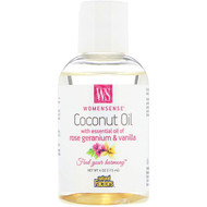 3 PACK OF Natural Factors, WomenSense, Coconut Oil with Essential Oil of Rose Geranium & Vanilla, 4 oz (115 ml)