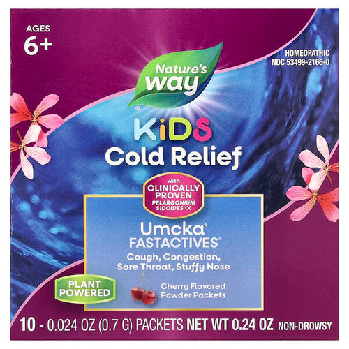 <img alt="Natures Way, Umcka, Kids Cold Relief, FastActives, For Ages 6+, Cherry, 10 Powder Packets, 0.024 oz (0.7 g) Each" title="Natures Way, Umcka, Kids Cold Relief, FastActives, For Ages 6+, Cherry, 10 Powder Packets, 0.024 oz (0.7 g) Each,033674601662"