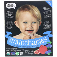 3 PACK of Nosh Baby Munchables Teething Wafers - Blueberry & Pomegranate -- 12 Packs
