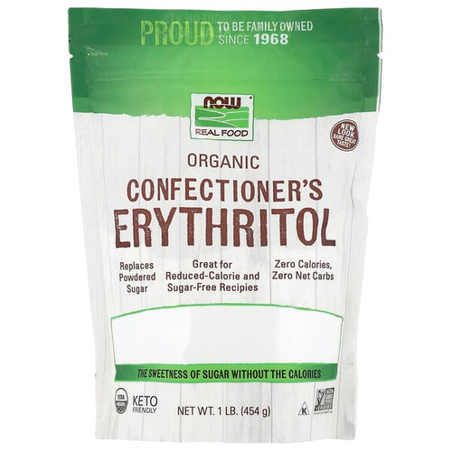 <img alt="NOW Foods, Real Food, Organic Confectioners Erythritol, 1 lb (454 g)" title="NOW Foods, Real Food, Organic Confectioners Erythritol, 1 lb (454 g),733739069023"