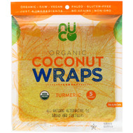3 PACK of NUCO, Organic Coconut Wraps, Turmeric, 5 Wraps (14 g) Each