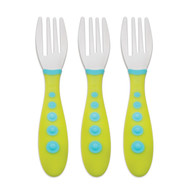 3 PACK of NUK, Gerber, Kiddy Cutlery, Green, 18+ Months, 3 Toddler Forks