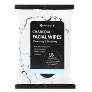 3 PACK of Nu-Pore, Charcoal Facial Wipes, 18 Pre-Moistened Towelettes