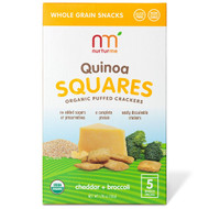 NurturMe, Quinoa Squares, Organic Puffed Crackers, Cheddar + Broccoli, 5 Snack Packs, 10 g Each