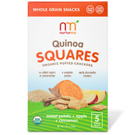 NurturMe, Quinoa Squares, Organic Puffed Crackers, Sweet Potato + Apple + Cinnamon, 5 Snack Packs, 10 g Each