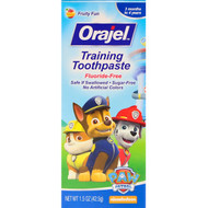 3 PACK of Orajel, Paw Patrol Training Toothpaste, Fluoride Free, Fruity Fun Flavor, 1.5 oz (42.5 g)