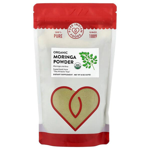 <img alt="Pure Indian Foods, Organic Moringa Powder, 8 oz (227 g)" title="Pure Indian Foods, Organic Moringa Powder, 8 oz (227 g),797734507294"