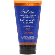 SheaMoisture, Men, African Black Soap & Shea Butter, Facial Wash & Scrub, 4 fl oz (118 ml)