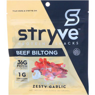 3 PACK OF Stryve Foods, Protein Snacks Beef Biltong, Zesty Garlic, 2.25 oz (64 g)