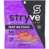 3 PACK of Stryve Foods, Biltong Snacks, Sliced Beef Biltong, Original, 2.25 oz (64 g)