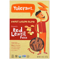 Tolerant, Organic, Energy Legume Blend, Red Lentil Pasta, Penne, 8 oz (227 g)