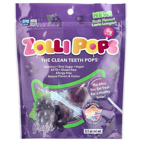 <img alt="Zollipops, The Clean Teeth Pops, Grape, 3.1 oz" title="Zollipops, The Clean Teeth Pops, Grape, 3.1 oz,853231003346"