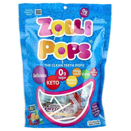 <img alt="Zollipops, The Clean Teeth Pops, Delicious Fruit , Approx. 23-25 Pops, 5.2 oz (142 g)" title="Zollipops, The Clean Teeth Pops, Delicious Fruit , Approx. 23-25 Pops, 5.2 oz (142 g),853231003285"
