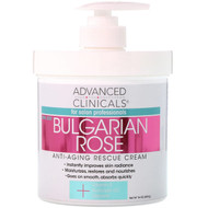 Advanced Clinicals, Anti-Aging Rescue Cream, Bulgarian Rose, 16 oz (454 g)