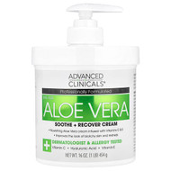 <img alt="Advanced Clinicals, Aloe Vera, Soothe + Recover Cream, 16 oz (454 g)" title="Advanced Clinicals, Aloe Vera, Soothe + Recover Cream, 16 oz (454 g),810400030534"