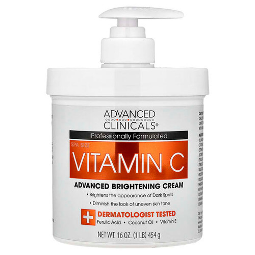 <img alt="Advanced Clinicals, Vitamin C, Advanced Brightening Cream, 16 oz (454 g)" title="Advanced Clinicals, Vitamin C, Advanced Brightening Cream, 16 oz (454 g),819265008801"