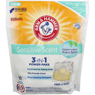 Arm & Hammer, Sensitive Skin 3-IN-1 Power Paks Laundry Detergent, Fresh Scent, 24 Paks
