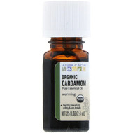 Aura Cacia, Pure Essential Oil, Organic Cardamom, .25 fl oz (7.4 ml)