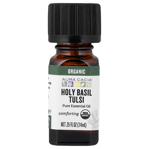 <img alt="Aura Cacia, Pure Essential Oil, Organic Holy Basil Tulsi, 0.25 fl oz (7.4 ml)" title="Aura Cacia, Pure Essential Oil, Organic Holy Basil Tulsi, 0.25 fl oz (7.4 ml),051381908645"