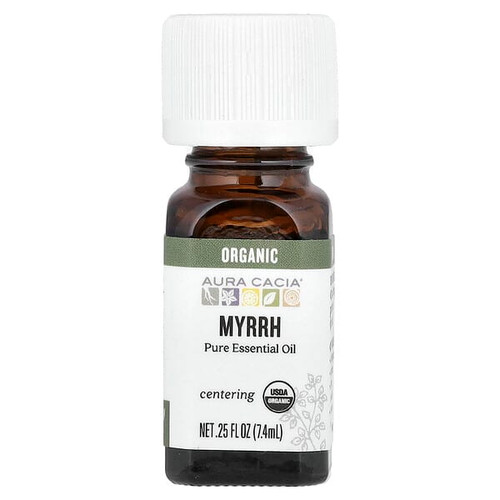 <img alt="Aura Cacia, Pure Essential Oil, Organic Myrrh, 0.25 fl oz (7.4 ml)" title="Aura Cacia, Pure Essential Oil, Organic Myrrh, 0.25 fl oz (7.4 ml),051381908669"