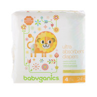 BabyGanics, Ultra Absorbent Diapers, Size 4, 22-37 lbs, (10-17, 24 Diapers