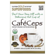 <img alt="California Gold Nutrition, CafeCeps, Certified Organic Instant Coffee with Cordyceps, and Reishi Mushroom Powder, 30 Packets, 0.08 oz (2.2 g) Each" title="California Gold Nutrition, CafeCeps, Certified Organic Instant Coffee with Cordyceps, and Reishi Mushroom Powder, 30 Packets, 0.08 oz (2.2 g) Each,898220012404"