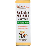 California Gold Nutrition, Fungiology, Red Reishi & White Button Mushroom, Immune Duo, 2 fl oz (60 ml)