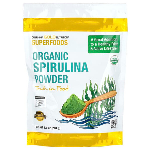 <img alt="California Gold Nutrition, Superfoods, Organic Spirulina Powder, 8.5 oz (240 g)" title="California Gold Nutrition, Superfoods, Organic Spirulina Powder, 8.5 oz (240 g),898220012244"