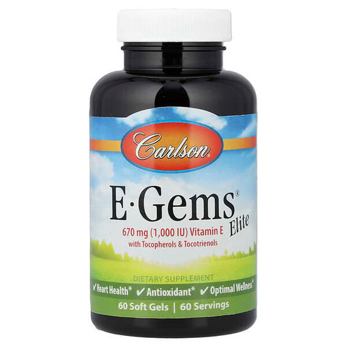 <img alt="Carlson, E-Gems Elite, Vitamin E with Tocopherols & Tocotrienols, 60 Soft Gels" title="Carlson, E-Gems Elite, Vitamin E with Tocopherols & Tocotrienols, 60 Soft Gels,088395007965"