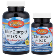 <img alt="Carlson, Elite Omega-3 Plus D & K, Natural Lemon, 90 Soft Gels" title="Carlson, Elite Omega-3 Plus D & K, Natural Lemon, 90 Soft Gels,088395175404"